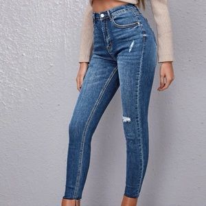 Mildly distressed jeans